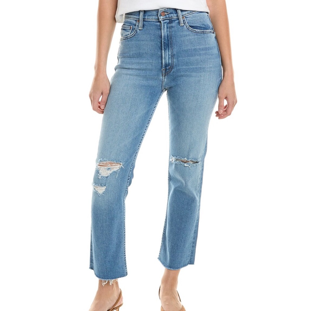 MOTHER High Waisted Rider Ankle Fray
